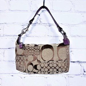 Coach Canvas Brown Tan Handbag Purse C Pattern